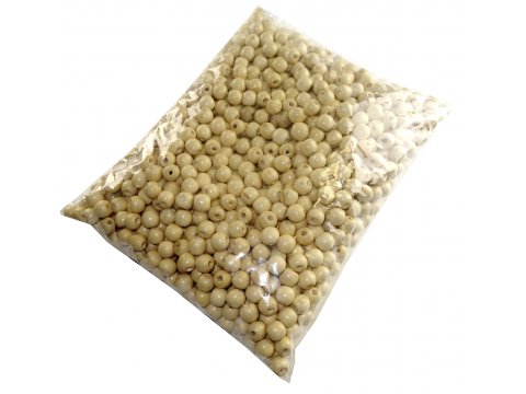 Korale drewniane 14mm NATURALNE 100g koraliki lakierowane z dużą dziurką paciorki makrama
