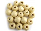 Korale drewniane 20mm NATURALNE HURT 1kg koraliki lakierowane z dużą dziurką paciorki makrama hurtownia korali Warszawa