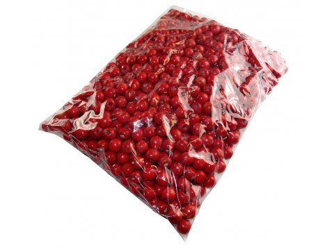 Korale drewniane 16mm RED CZERWONE 100g koraliki lakierowane z dużą dziurką paciorki makrama pasmanteria GOLD-POL