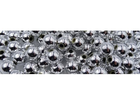Korale 10mm JASNE SREBRO cena za HURT 500g koraliki metalik plastikowe drobne sklep warszawa