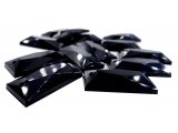 Prostokąt 12x25mm kamienie akrylowe 1-CZARNE cena za DETAL 1sztuka do przyszycia pasmanteria internetowa warszawa
