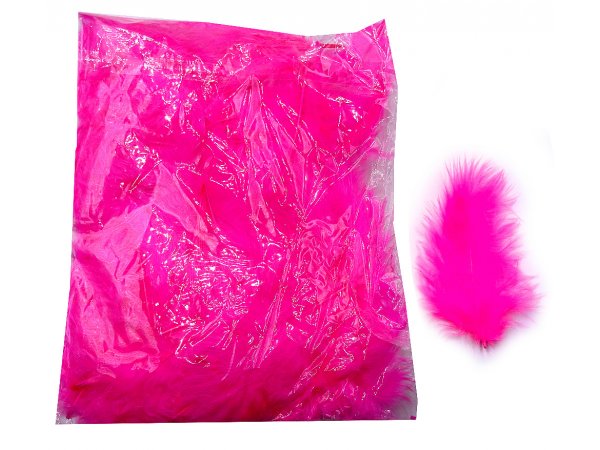 Pióra marabut*  RÓŻ FLUO FLUOROSCENCYJNY cena za 1 opk 10g puszyste z długim włosem piórka