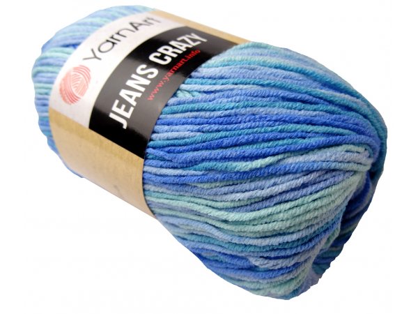 Jeans Crazy 8212 MIX BŁĘKITU YarnArt 50g 160m mix cieniutkiej bawełny na letnie dzianiny maskotki dostępne w Goldpol Warszawa