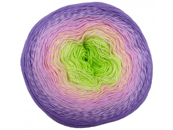 ROSEGARDEN 312 FIOLET/RÓŻ/ZIELONY 100% BAWEŁNA włóczka YarnArt 250g 1000m cienka włóczka ombre na chusty cieni