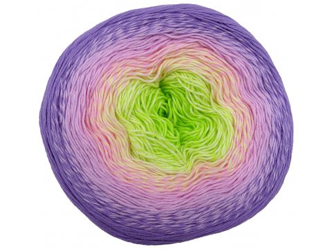 ROSEGARDEN 312 FIOLET/RÓŻ/ZIELONY 100% BAWEŁNA włóczka YarnArt 250g 1000m cienka włóczka ombre na chusty cieni