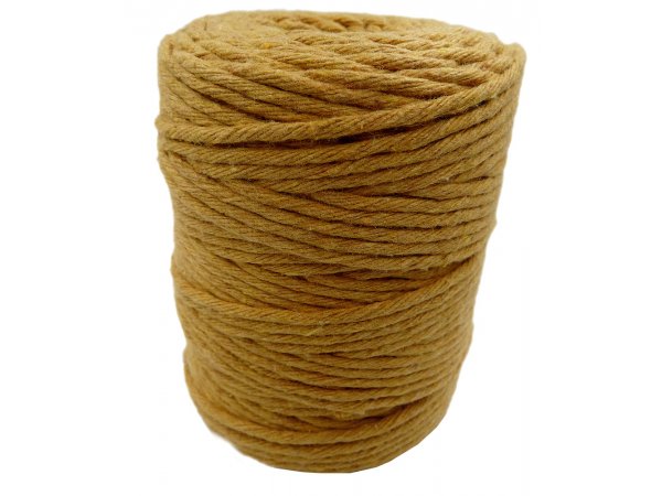 Sznurek bawełniany 3mm RECYKLING MUSZTARDA 1PLY 100m  skręcany sklep ze sznurkami Warszawa