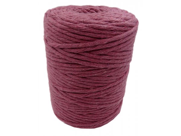 Sznurek bawełniany 3mm RECYKLING RÓŻ INDYJSKI 1PLY 100m  skręcany sklep ze sznurkami Warszawa