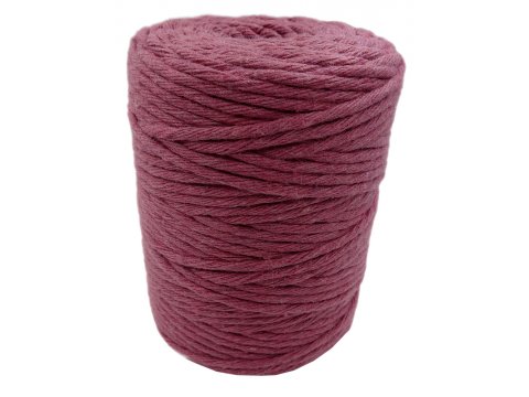 Sznurek bawełniany 3mm RECYKLING RÓŻ INDYJSKI 1PLY 100m  skręcany sklep ze sznurkami Warszawa