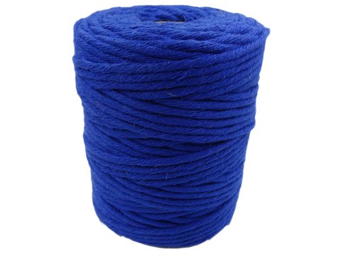Sznurek bawełniany 3mm RECYKLING SZAFIR CHABER NIEBIESKI 1PLY 100m  skręcany sklep ze sznurkami Warszawa