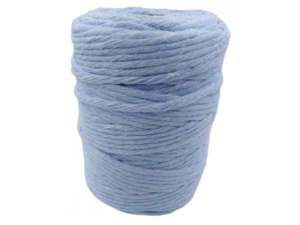 Sznurek bawełniany 3mm RECYKLING BŁĘKITNY 1PLY 100m  skręcany sklep ze sznurkami Warszawa