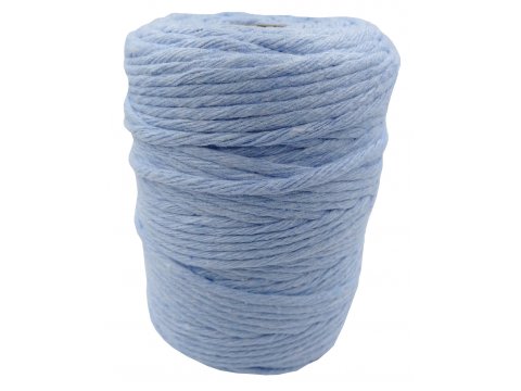 Sznurek bawełniany 3mm RECYKLING BŁĘKITNY 1PLY 100m  skręcany sklep ze sznurkami Warszawa