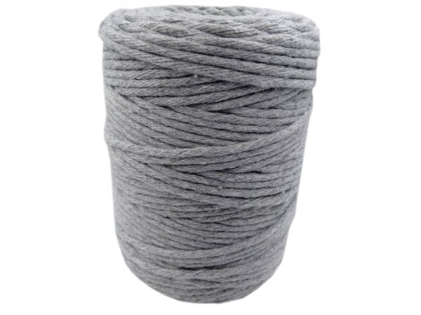 Sznurek bawełniany 3mm RECYKLING SZARY JASNY 1PLY 100m  skręcany sklep ze sznurkami Warszawa