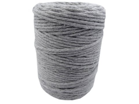 Sznurek bawełniany 3mm RECYKLING SZARY JASNY 1PLY 100m  skręcany sklep ze sznurkami Warszawa