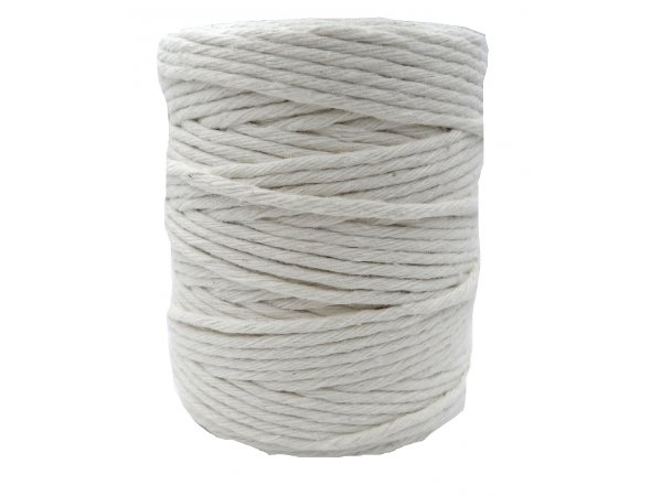 Sznurek bawełniany 3mm RECYKLING NATURALNY BIAŁY 1PLY 100m  skręcany sklep ze sznurkami Warszawa
