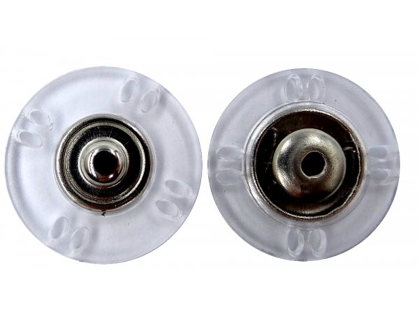 20mm Zatrzaski PRZEZROCZYSTE KÓŁKO 1 komplet zatrzask duży metalowy do przyszycia przyszywany odzieżowy ozd