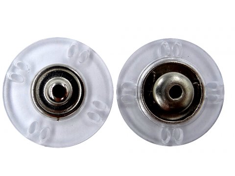 20mm Zatrzaski PRZEZROCZYSTE KÓŁKO 1 komplet zatrzask duży metalowy do przyszycia przyszywany odzieżowy ozd