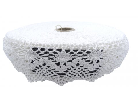 Koronka bawełniana 4cm 40mm BIAŁA 427K cena DETALICZNA za 1m sklep z koronkami w Warszawie GOLD-POL