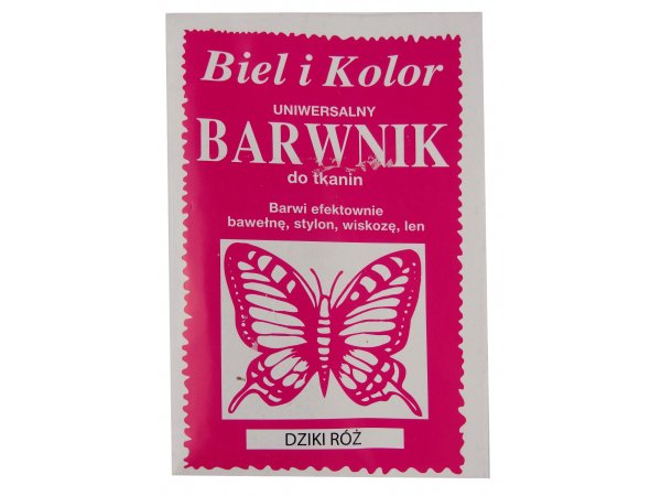 DZIKI RÓŻ barwnik do farbowania tkanin cena za 1 saszetkę BIEL I KOLOR farba do ubrań