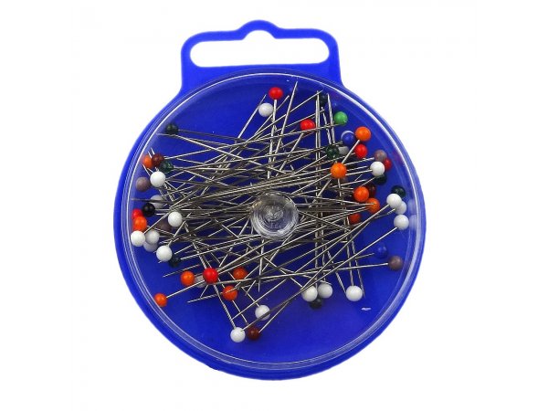 Szpilki 42mm MIX KOLORÓW stalowe około 65sztuk krawieckie kolorowe