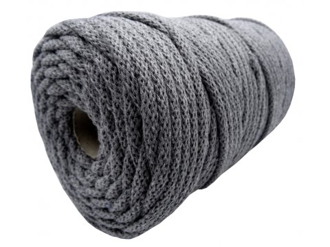 Sznurek 5mm dziany 100% bawełniany 8-GREY 100m z rdzeniem bawełnianym BY GOLD-POL hurtownia sznurków Wars