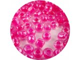 Koraliki szklane 4mm kulki drobne 18170 PRZEZROCZYSTE Z RÓŻ FLUO ŚRODKIEM cena za 100g hurtownia