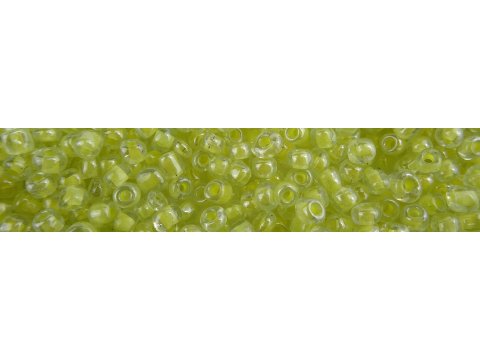 Koraliki szklane 4mm kulki drobne 18176 PRZEZROCZYSTE Z LIMONKOWYM ŚRODKIEM cena za 100g hurtownia