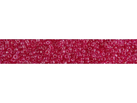 Koraliki szklane 4mm kulki drobne 18177 PRZEZROCZYSTE Z FUKSJA ŚRODKIEM cena za 100g hurtownia