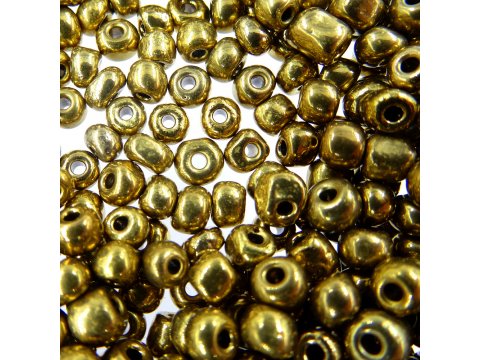 Koraliki szklane 4mm kulki drobne 18163 MOSIĄDZ OKSYDA METALIK JAK METALOWE cena za 100g hurtownia korali