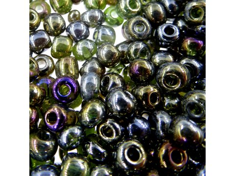 Koraliki szklane 4mm kulki drobne 18164 MIX SZARY BENZYNA OKSYDA cena za 100g hurtownia korali