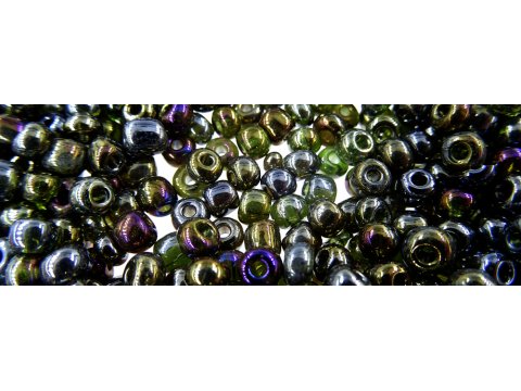 Koraliki szklane 4mm kulki drobne 18164 MIX SZARY BENZYNA OKSYDA cena za 100g hurtownia korali