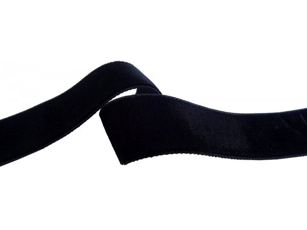16mm Aksamitka elastyczna cena za 1m tasiemka 233 BLACK   francuska welur