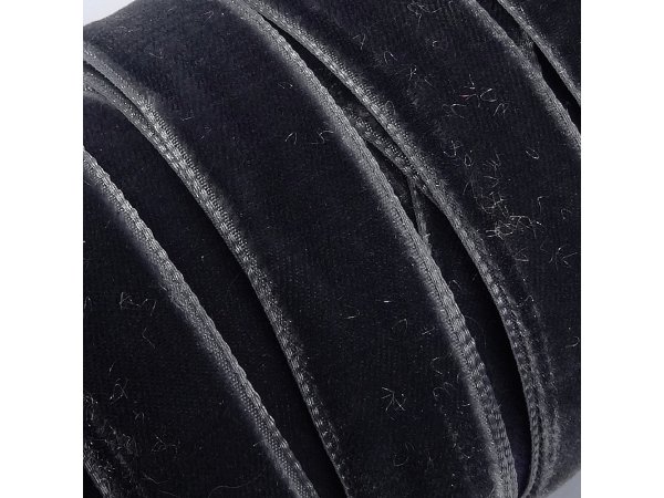 16mm cena za 1m tasiemka aksamitka 446 SZARY CIEMNY  francuska welur welwet velvet hurtownia aksamitek