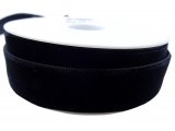 23mm cena za 1m tasiemka aksamitka 233 CZARNY francuska welur welwet velvet hurtownia aksamitek
