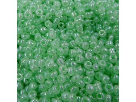 Koraliki szklane 2mm kulki drobne 18083 ZIELONE NIEPRZEZROCZYSTE Z PERŁOWYM POŁYSKIEM cena za 100g sklep wawa