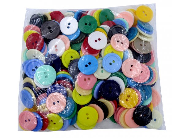 20mm guziki MIX KOLORÓW 250 sztuk w opk. z dwoma dziurkami zestaw guzików  krawieckie edukacyjne