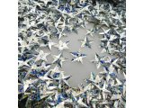 Cekiny GWIAZDKI 15mm wypukłe 3D SILVER HOLOGRAM cena za 100g sklep pasmanteria z cekinami warszawa