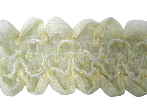 Gumofalbanka 40mm 4cm ECRU MAŚLANE cena za 1m gumka na podwiązkę z falbanką gumki na podwiązki sklep goldpo