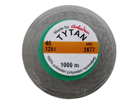 TYTAN 40 mocne nici 2677 SZARE cena za 1 szpulkę 1000m tapicerskie kaletnicze szwalniane