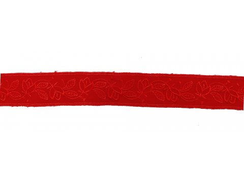 30mm 3cm Haft na bawełnie CZERWONY/CZERWONY HAFT -133- cena za 1m haft angielski koronka taśma haftowana taśmy