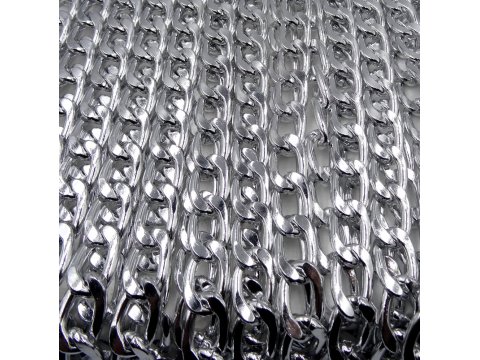 14mm x 23mm Łańcuch metalowy kolor SREBRNY cena za 1m na metry łańcuszek ozdobny dekoracyjny łańcuchy łańcuszek do toreb
