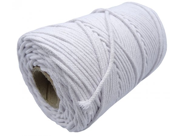 Sznurek 2mm BY GOLD-POL cena za 100m kolor BIAŁY /WYBIELANY knot pleciony bawełniany do świec zniczy knoty sklep warszawa