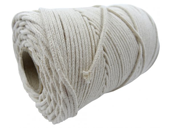 Sznurek 2mm BY GOLD-POL kolor NATURAL cena za 100m  knot pleciony bawełniany do świec zniczy knoty sklep warszawa