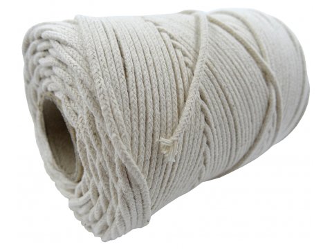 Sznurek 2mm BY GOLD-POL kolor NATURAL cena za 100m  knot pleciony bawełniany do świec zniczy knoty sklep warszawa