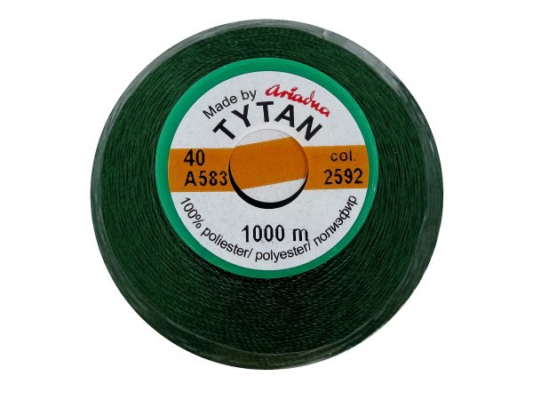 TYTAN 40 mocne nici 2592 ZIELONE CIEMNE cena za 1 szpulkę 1000m tapicerskie kaletnicze szwalniane