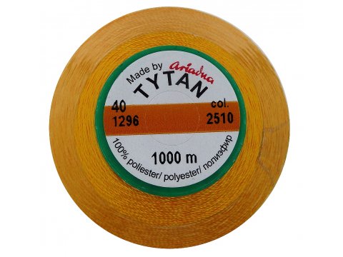 TYTAN 40 mocne nici 2510 ŻÓŁTY MORELA cena za 1 szpulkę 1000m tapicerskie kaletnicze szwalniane