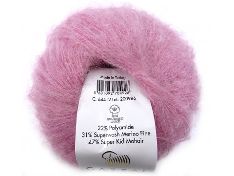 SUPER KID MOHAIR włóczka Gazzal 12 RÓŻ JASNYcena za 25g 237m moher na szale estońskie tania włóczka