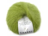 SUPER KID MOHAIR włóczka Gazzal 22 ZIELONA LIMONKA CIEMNY cena za 25g 237m moher na szale estońskie pasmanteria z włóczkami