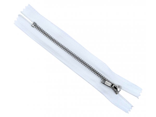 Suwaki 12cm metalowe 3mm BIAŁY/SREBRNE cena za 1szt zamek zamki suwaki hurtownia warszawa