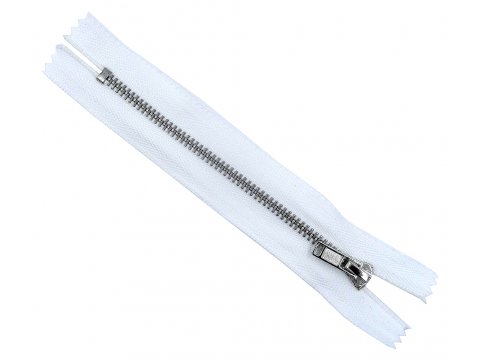 Suwaki 12cm metalowe 3mm BIAŁY/SREBRNE cena za 1szt zamek zamki suwaki hurtownia warszawa