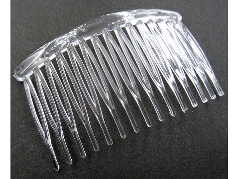 Grzebień 10szt PRZEZROCZYSTY plastikowy cena za  grzebyk bezbarwny do koka woalki włosów sklep GOLD-POL